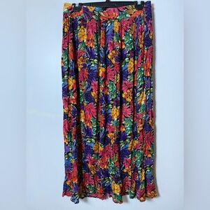 PAPA | Vintage 80s 90s Abstract Floral Boho Maxi Skirt